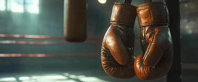 boxing gloves in a boxing ring