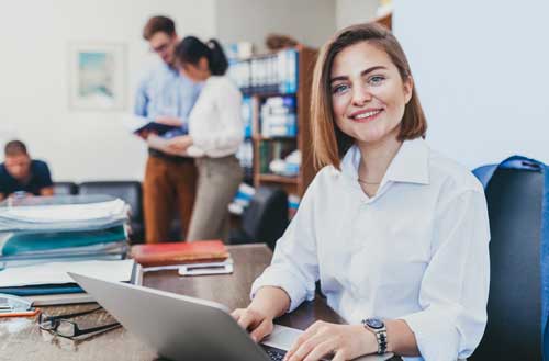 A Paralegal organizing documents for a personal injury case